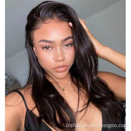 BIS Brazilian Nature Wave Lace Front 4*4 Swiss Lace 100% Human Hair Wig for African American Women's Long Wavy Wig